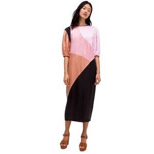 Kate Spade New York Silk Colorblock Midi Dress Size 0 Multicolor $450